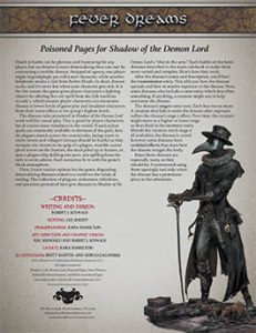 Fever Dreams: Poisoned Pages for Shadow of the Demon Lord RPG