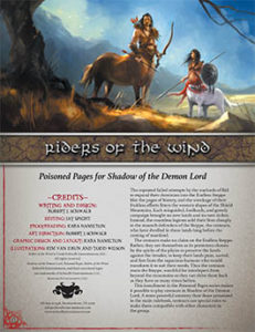Riders of the Wind: Poisoned Pages for Shadow of the Demon Lord RPG