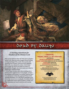Dead by Dawn: A Starting Adventure for Shadow of the Demon Lord RPG