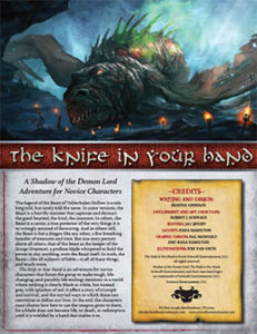 Knife in Your Hand: A Novice Adventure for Shadow of the Demon Lord RPG