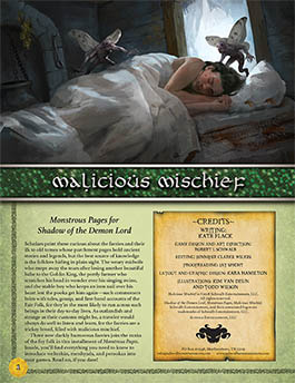 Malicious Mischief: Monstrous Pages for Shadow of the Demon Lord RPG