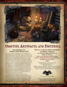 Oddities, Artifacts, and Esoterica: Poisoned Pages for Shadow of the Demon Lord RPG