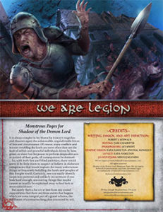 We are Legion: Monstrous Pages for Shadow of the Demon Lord RPG
