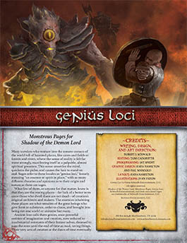 Genius Loci | Monstrous Pages | Shadow of the Demon Lord RPG