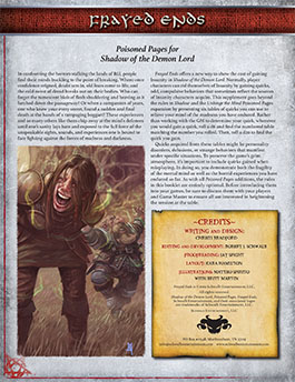 Frayed Ends | Poisoned Pages | Shadow of the Demon Lord RPG