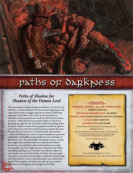 Paths of Darkness | Paths of Shadow for Shadow of the Demon Lord RPG