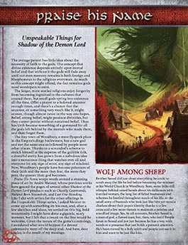 Praise his Name | Unspeakable Things for Shadow of the Demon Lord RPG