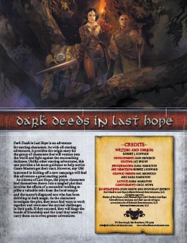 Dark Deeds in Last Hope: A Starting Adventure