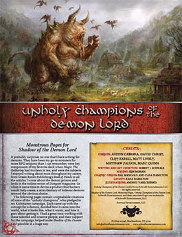 Unholy Champions: Monstrous Pages