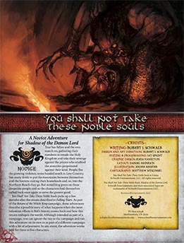 You Shall Not Take These Noble Souls: A Novice Adventure for Shadow of the Demon Lord RPG